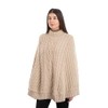SAOL 100% Merino Wool Cable Knit Ladies Irish Aran Poncho