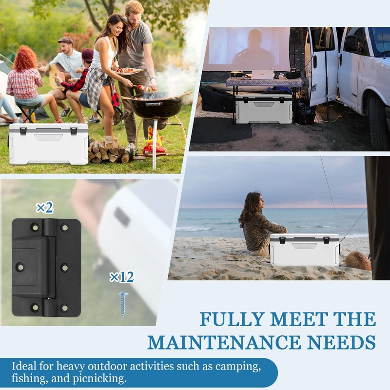 SHAHN Black Cooler Oversized Mechanical Hinge Replacement for Igloo Newer