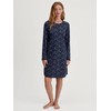 CALIDA Midnight Dreams Langarm-Nachthemd Damen, aus 100% Bio-Baumwolle, wärmende Qualität