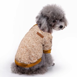 Jecikelon Dog Clothes Dogs Sweater Soft Puppies Clothing Winter Puppy Sweaters Warm Outfit for Dogs Small XXS XS Cat Apparel (Khaki, XS)