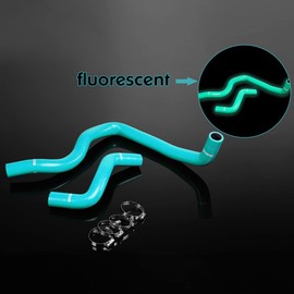 PIT66 Silicone Radiator Hose Kit,Compatible with 1994-1997 Honda Accord/Prelude H22 97-01 /F22 Black with Clamps