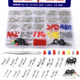 SOCONT 500Pcs Terminal Pins Connector kit, Automotive Connector Pins, 1/1.2/1.5/1.8/2.2/2.8/3.5mm Male Female Wire Pins, Connector Wire Seals, Removal Tool kit