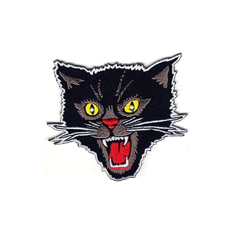 PatchClub Black Cat Patch Iron On/Sew On - Screaming Rockabilly