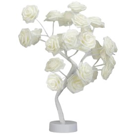 White Rose Lamp Light Up Rose Tree Lamp Tabletop Flower Tree Lights