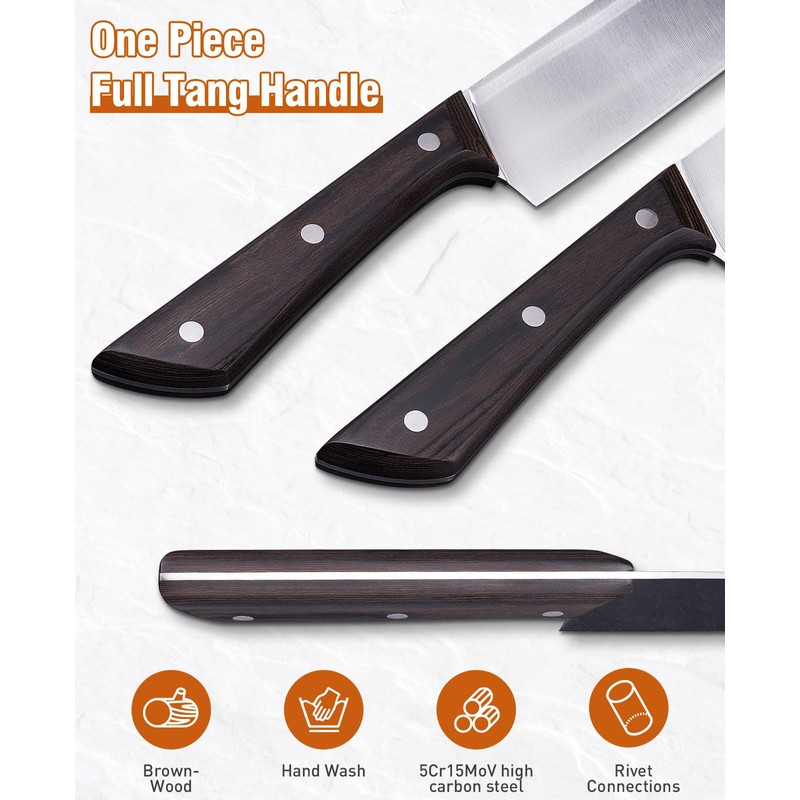 Naitesen 2PCS Cleaver Knife Set, Meat Cleaver & Nakiri Vegetable