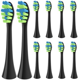 YMPBO 10 Uds. Cabezales de Repuesto Compatibles con Cepillo de Dientes Eléctrico 7Am2M Am101/Am105 + [30 Uds. de Púas de Hilo Dental + 1 Soporte Universal Gratuito] Cerdas Suaves de Cepillo Dupont, 1