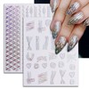 IDDFEVE 24 Sheets Aurora Nail Art Stickers Self-Adhesive Pegatinas Uñas