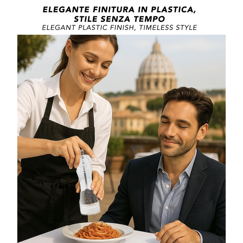 IPEA Macinapepe Manuale Trasparente per Pepe, Peperoncino e Sale -