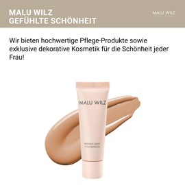 Malu Wilz Radiant Foundation Liquid No. 30 Nutmeg 25 ml - Foundation for the Perfect Makeup with Natural Ingredients, Intensive Skin Care