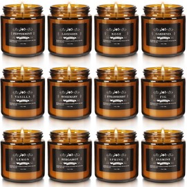 YOROXRG 12 Pcs Scented Candles with Added Natural Essential Oils, 3.05oz, Suitable for Various Festivals, Parties, Yoga, and Home Scene