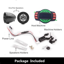 XYC UTV ATV Bluetooth Amplifier Sound System Hand-Free Speakers FM USB Audio System Stereo 3 Inch Speakers 12V Motorcycle Waterproof Audio FM Radio Stereo Speaker