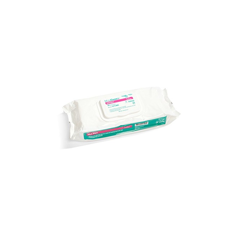 MediChoice Unscented Premoistened 8x12 Adult Wet Wipes, Soft Pack With