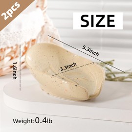 Soap Holder, Self Draining Soap Dishes 2PCS, Leaf Shape Ceramic Bar Soap Holder Drain Soap Dishes for Bathroom Sink Shower Kitchen, Easy to Clean Keeps Soap Dry, ANTIS'S HOME