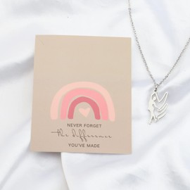 MYOSPARK Rhythmic Gym Ribbon Necklace Gymnast Twirling Gift Gymnastics Dance Jewelry for Women Girls Ribbon Gymnast Charm Gift (CA Gym Ribbon NL)