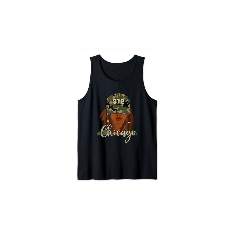 312 Chicago Illinois Area Code Camo Locs Tank Top