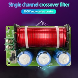 Crossover Filter, 200W Pure Bass Subwoofer Frequency Divider Audio Speaker Single Channel Crossover Filter