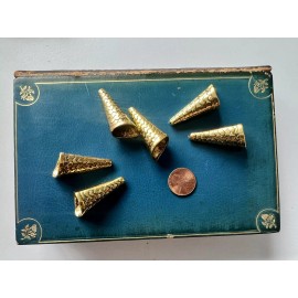 Unbranded 6 pcs Large 1.5” Bead Caps Basketweave Gold High Quality Findings Artisan Lot