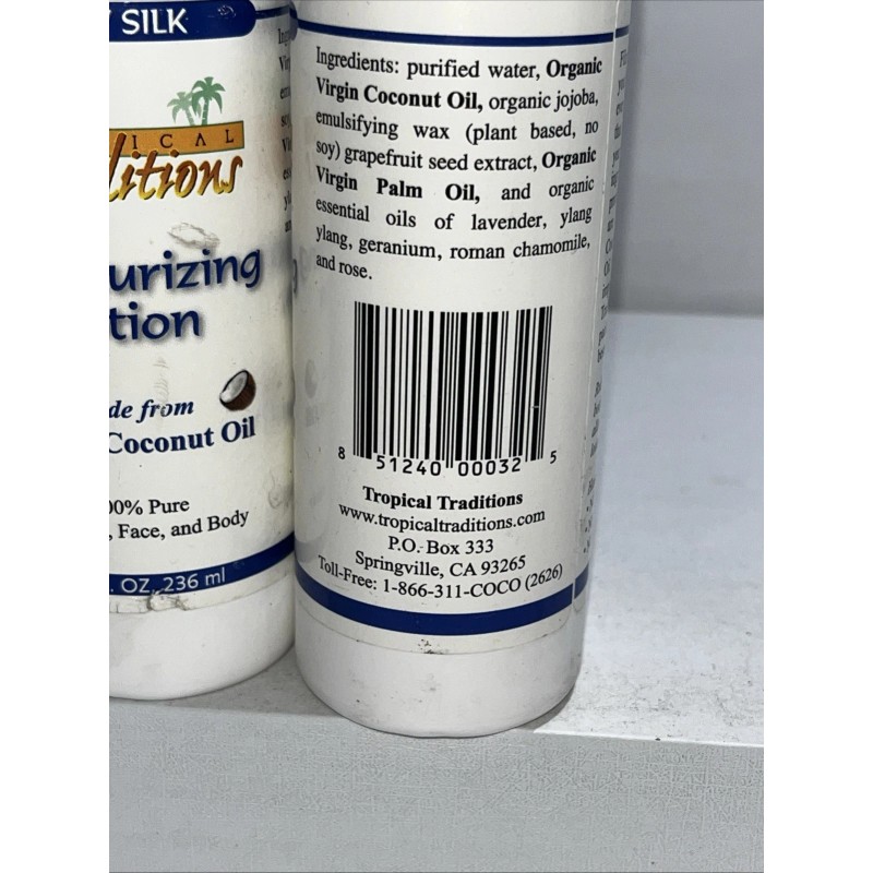 Tropical Traditions 2 Sealed Tropical Traditions Baby Silk Moisturizing Lotion,