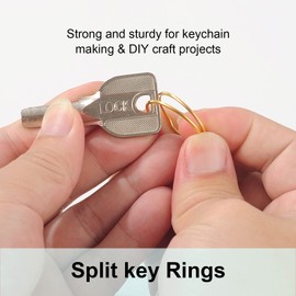 200PCS Key Rings, Split Bulk Keyrings for Keychain and Crafts (25mm) (Gold)