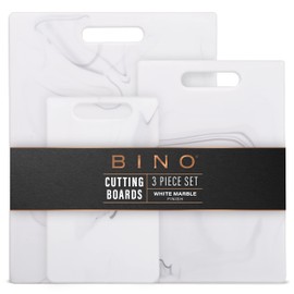 BINO Cutting Board - 3-Piece Chopping Boards | BPA-Free Plastic, Durable, Multipurpose, Dual-Sided, Dishwasher Safe, Easy to Clean | Charcuterie Accessories | Home & Kitchen Utensils