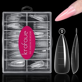 krofaue Dual Forms Poly Extension Gel Dual Forms 120Pcs Formas de Uñas Duales Con 12 Tamaños Stiletto False Nail Moldes Lady Almond Style Full Cover B
