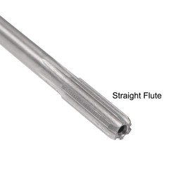 sourcing map 5.3mm Chucking Reamer, HSS Cobalt M35 Lathe Machine Reamer D4 6 Straight Flutes, Round Shank Milling Cutting Tool, for Stainless Steel Alloy Copper Metal