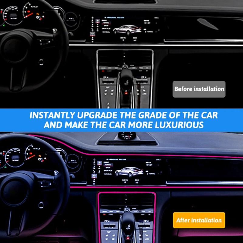 Unbranded Pink LED Car EL Wire Neon String Strip Lights