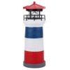LED Solar Power Lighthouse Statue Rotating Outdoor Light Garden Yard