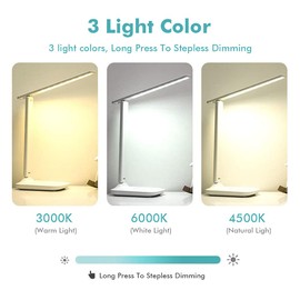 ANDYLV Desk Lamp LED Table Lamp Dimmable Table Lamp Touch Switch 3 Colours and 10 Brightness Levels Eye-Friendly Table Lamp Bedside Lamp for Office, Reading, Study [Energy Class A+++]