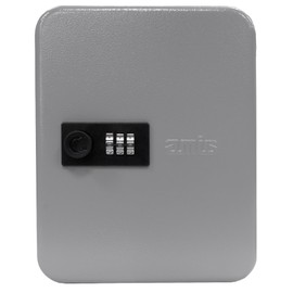 Amig - Sicherer Schlüsselkasten und Organizer aus Stahl mit Zahlenschloss | Kapazität für 20 Schlüssel | Schlüsselschrank für den Haus- und Profi-Gebrauch | 200 x 160 x 70 mm | Farbe Grau Epoxid