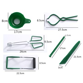 7pcs Canning Supplies Starter Kit, Food Grade Stainless Steel Canning Tools Green Heat Resistant Jar Jam Making Kit for Baking Cooking