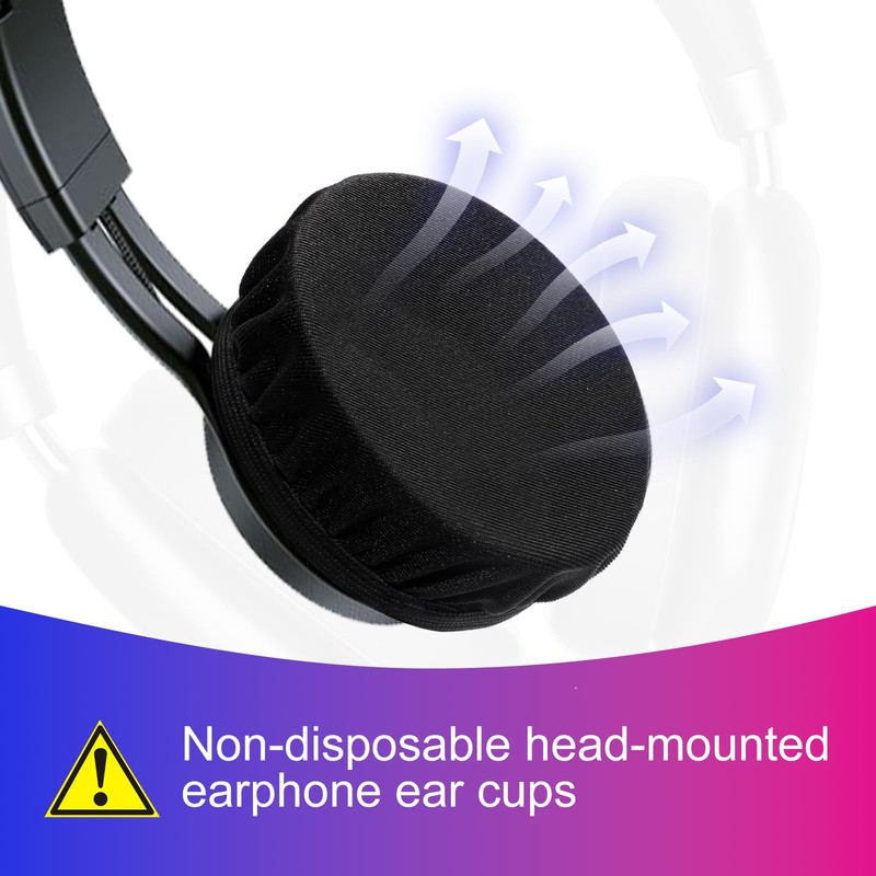3 Pair Sheadphone Ear Covers, 3.9 Inch Breathable Stretchable Mesh