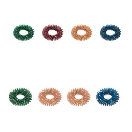 Yin Yang Massage Rings for Finger Massage or Toe Massage Made of Stainless Steel, 8 Rings, Combination Mix Bag with Various Thicknesses, Diameters and Colours, ArthroRoller