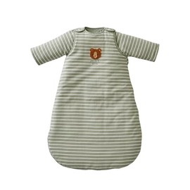 Vertbaudet Oeko-Tex® Sleeping Bag with Long Sleeves and Little Fox, striped green