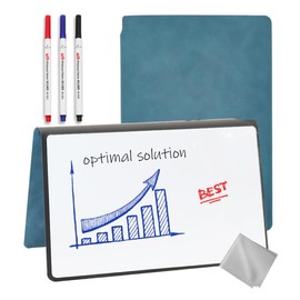 LICQIC A5 Portable Dry Erase Whiteboard Notepad, Reusable Whiteboard Notebook with Pen and Cleaning Cloth for Office, Business, Study, Meeting (ICY Blue)