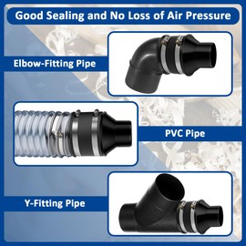 JIYIZO Dust Collection Fitting Kit Include 4 Inch to 2-1/2 Inch Reducer and 4 Inch Dust Control Flex Cuff with Stainless Steel Key Hose Clamps for Woodworking Dust Collection Hose and Dust Ports