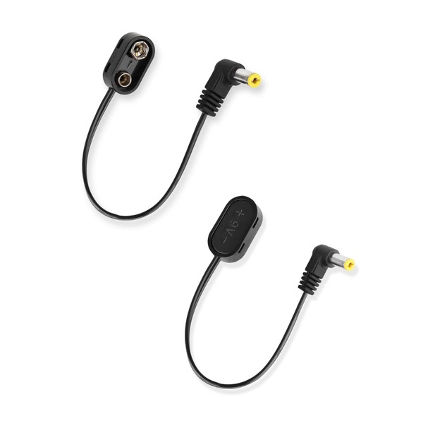 Mr.Power 9V Battery Clip Converter Power Cable Snap Connector 2.1mm