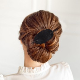 Mipcase 3pcs Leather Hair Barrettes with Stick Faux Leather Hair Barrette Hair Tie Leather and Stick Hair Slide Hair Pins