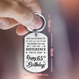 Yobent 65th Birthday Gifts for Men 1960, Happy 65th Birthday Keychain, 65 Year Old Bday Gifts for Women, The Legend was Born in 1960