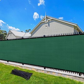 Artpuch 8'X94' Custom Fence Privacy Screen Dark Green Commercial Premeable Shade Cover with Grommets Residential Heavy Duty Fencing, for Chain Link Fence, Patio, Pool, Balcony (We Make Customized)