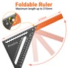 Carpenter's Square, Preciva Try Square, Multifunctional Foldable Triangle Protractor, Aluminium