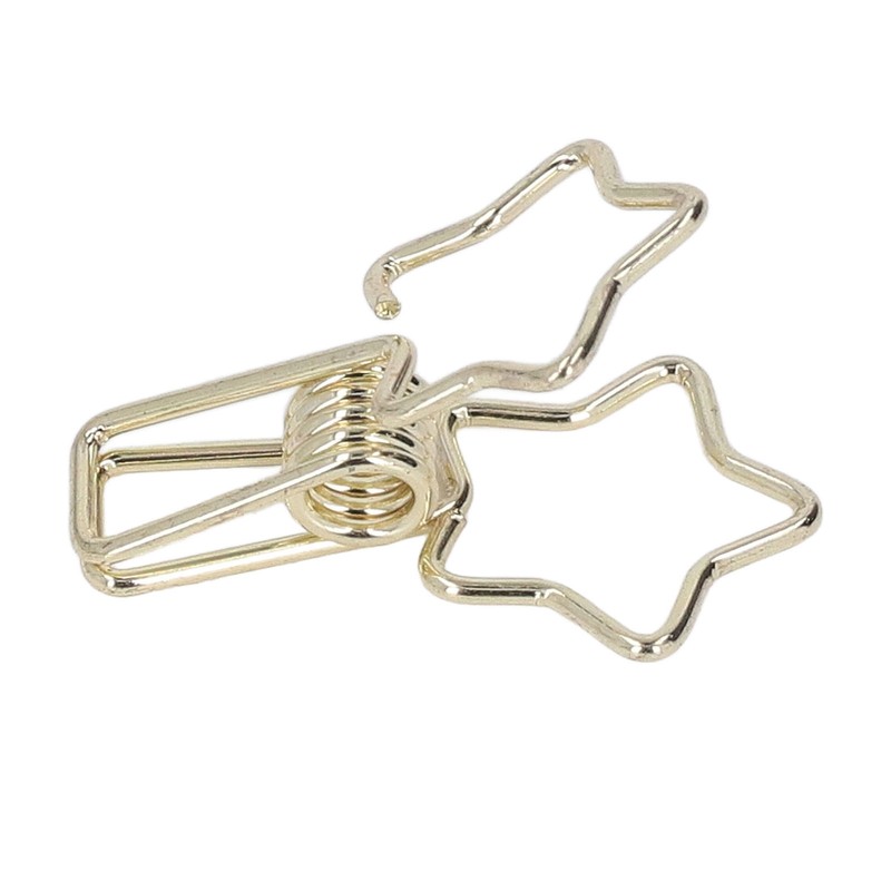 100Pcs Star Binder Clips Hollow Out Cartoon Style Strong Clamping