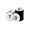 StayMax White Plastic Numbered No Hole Round Number Plates 0-100