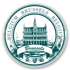 2 x 10cm Brussels Belgium Vinyl Sticker Decal Travel Luggage Tag Laptop #6774 (10cm x 10cm)