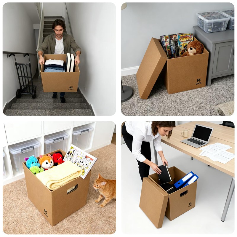 Vinyl Record Storage Box & Moving Box – Sturdy Cardboard