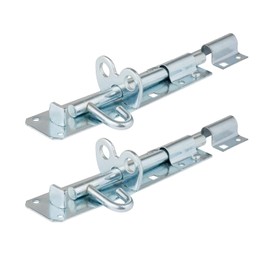 Primes DIY Brenton Strong Sliding Deadbolt Padbolt (4" Zinc) 2 Pieces, Secure Garden Gates, Fences, Shed Doors