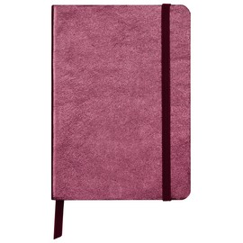 Clairefontaine - Ref 400090C - Cuirise Hard Cover Notebook (72 Sheets) - A6 Size, 90gsm Vellum Paper, Lined Rulings, Pocket for Loose Documents, Lambskin Cover - Cherry