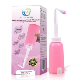 Peri Bottle for Postpartum Care – 350ml Portable Bidet Bottle with 1 Nozzle Stored Inside | Travel Perineal Wash for New Mum Recovery, Feminine Hygiene, and Daily Intimate Care – Pink