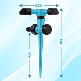 Proxima Direct 2 Pack Yard Sprinkler 360° Rotating Lawn Sprinkler with Up to 3,000 Sq. Ft Coverage - Adjustable, Weighted Gardening Watering System (Blue)