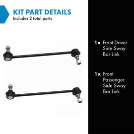 TRQ Front Sway Bar Stabilizer Link Set Compatible with 2010-2013 Hyundai Tucson 2011-2013 Kia Sportage